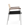 Avon Reception Oversize Chair UPH Seat HPL Back / Silver Steel / Natural / Black