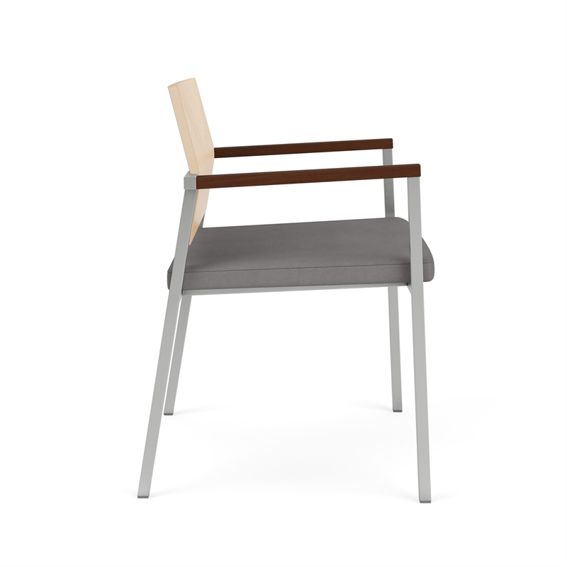 Avon Reception Oversize Chair UPH Seat HPL Back / Silver Steel / Natural / Gray