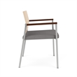 Avon Reception Oversize Chair UPH Seat HPL Back / Silver Steel / Natural / Gray