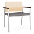Avon Reception Oversize Chair UPH Seat HPL Back / Silver Steel / Natural / Gray