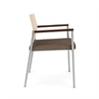 Avon Reception Oversize Chair UPH Seat HPL Back / Silver Steel / Natural / Brown