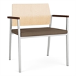 Avon Reception Oversize Chair UPH Seat HPL Back / Silver Steel / Natural / Brown