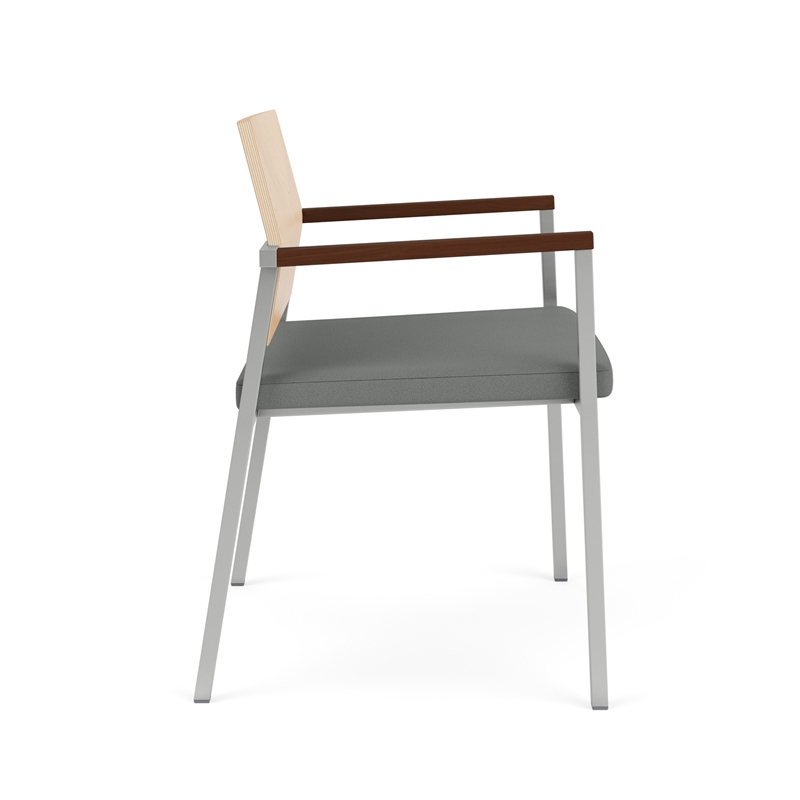 Avon Reception Oversize Chair UPH Seat HPL Back / Silver Steel / Natural / Gray