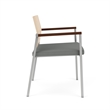 Avon Reception Oversize Chair UPH Seat HPL Back / Silver Steel / Natural / Gray