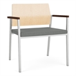 Avon Reception Oversize Chair UPH Seat HPL Back / Silver Steel / Natural / Gray