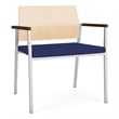 Avon Reception Oversize Chair UPH Seat HPL Back / Silver Steel / Natural / Blue