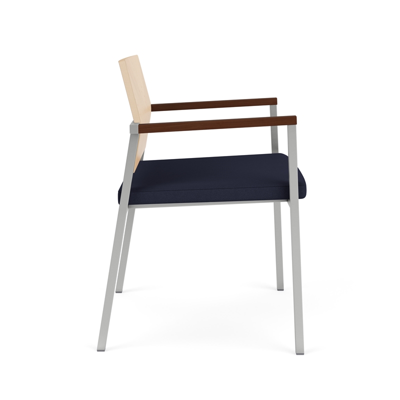 Avon Reception Oversize Chair UPH Seat HPL Back / Silver / Natural / Navy Blue