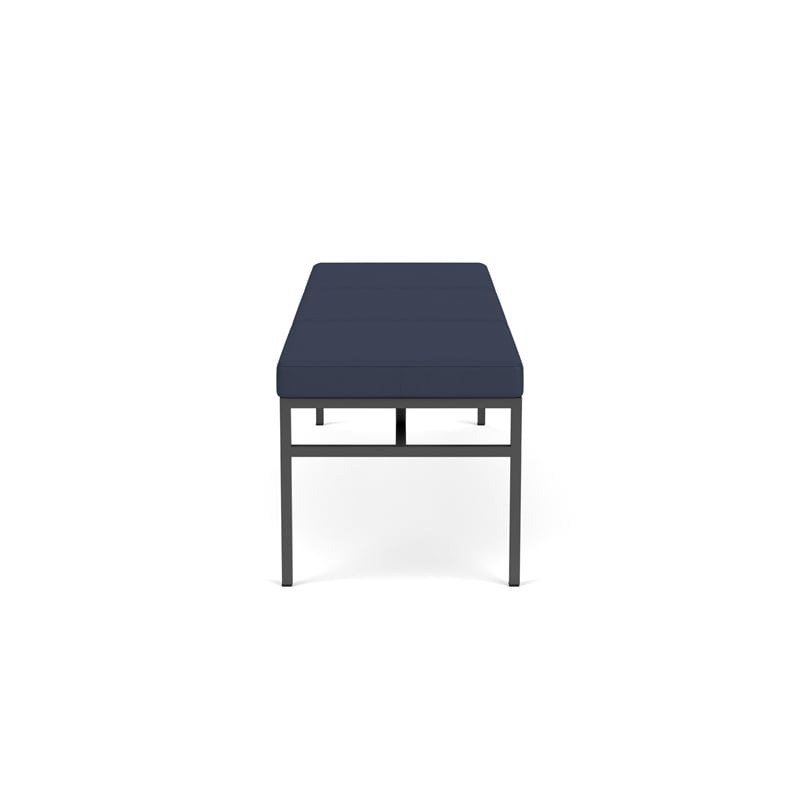 Avon Reception Waiting 3 Seat Bench 650 LB Capacity / Charcoal Steel / Blue