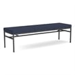 Avon Reception Waiting 3 Seat Bench 650 LB Capacity / Charcoal Steel / Blue