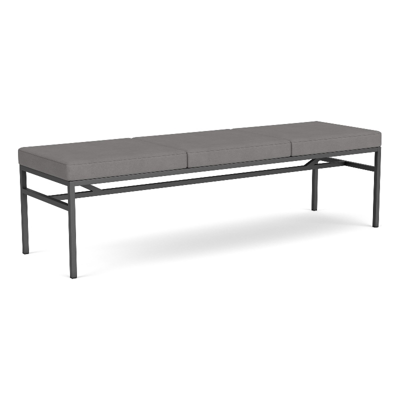 Avon Reception 3 Seat Bench 650 LB Capacity / Charcoal Steel / Light Gray
