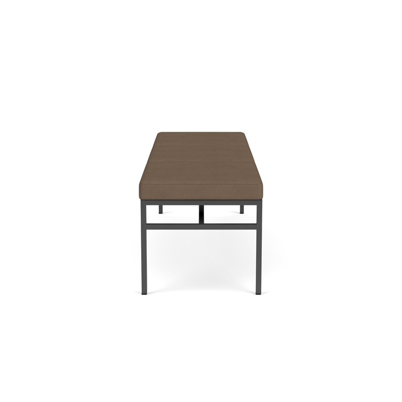 Avon Reception Waiting 3 Seat Bench 650 LB Capacity / Charcoal Steel / Brown