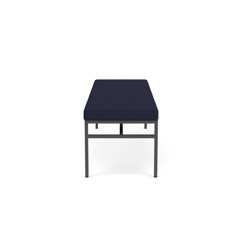 Avon Reception Waiting 3 Seat Bench 650 LB Capacity / Charcoal Steel / Navy Blue
