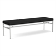 Avon Reception Waiting 3 Seat Bench 650 LB Capacity / Silver Steel / Black