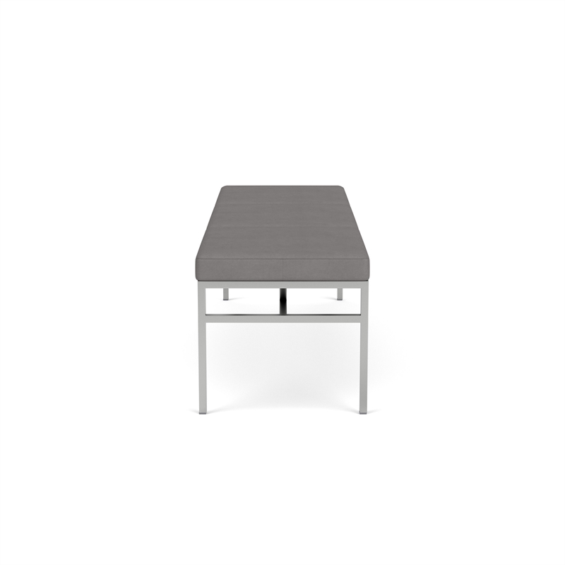 Avon Reception Waiting 3 Seat Bench 650 LB Capacity / Silver Steel / Light Gray