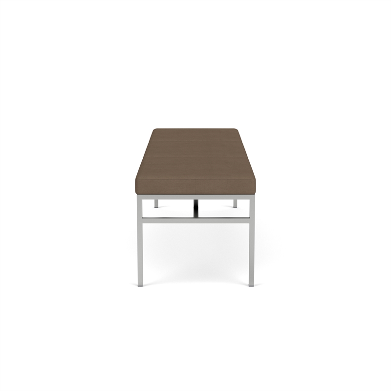Avon Reception Waiting 3 Seat Bench 650 LB Capacity / Silver Steel / Brown