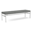 Avon Reception Waiting 3 Seat Bench 650 LB Capacity / Silver Steel / Light Gray