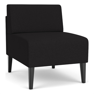 luxe lounge reception waiting armless guest chair / black steel legs / black