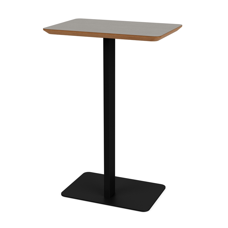 Luxe Lounge Reception Waiting Room Personal Table HPL Top / Black Steel / Gray