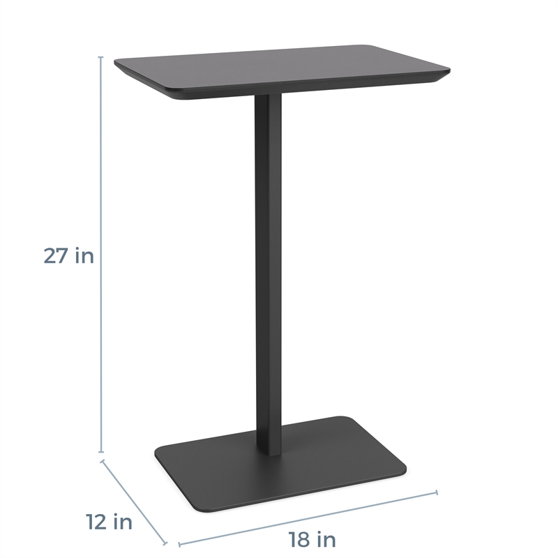 Luxe Lounge Reception Waiting Room Personal Table HPL Top / Black Steel / Gray