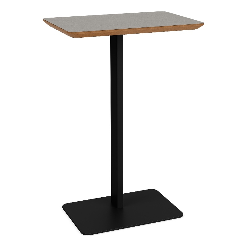 Luxe Lounge Reception Waiting Room Personal Table HPL Top / Black Steel / Gray