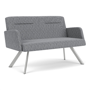 willow lounge lobby reception waiting room loveseat / silver steel / gray