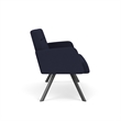 Willow Lounge Lobby Reception Waiting Loveseat / Charcoal Steel / Navy Blue
