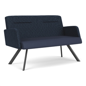 willow lounge reception waiting loveseat / charcoal steel / blue / dark blue