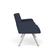 Willow Lounge Lobby Reception Waiting Room Loveseat / Silver Steel / Blue