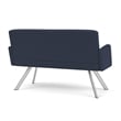 Willow Lounge Lobby Reception Waiting Room Loveseat / Silver Steel / Blue
