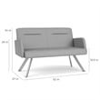 Willow Lounge Lobby Reception Waiting Room Loveseat / Silver Steel / Blue