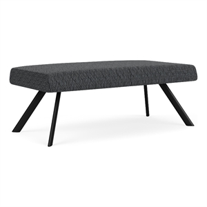 willow lounge lobby reception waiting 2 seat bench / black steel / dark gray
