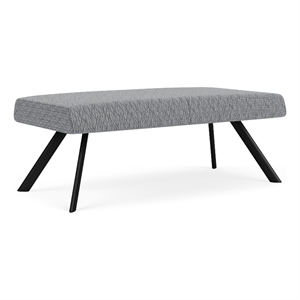 willow lounge lobby reception waiting 2 seat bench / black steel / gray