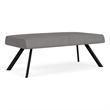 Willow Lounge Lobby Reception Waiting 2 Seat Bench / Black Steel / Light Gray
