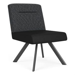 willow lounge reception armless guest chair / charcoal steel / dark gray / black