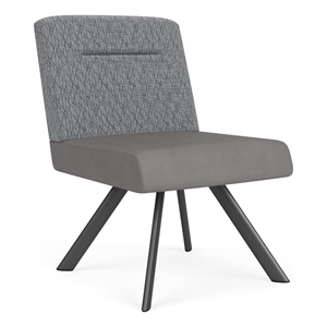 willow lounge reception armless guest chair / charcoal steel / gray / gray