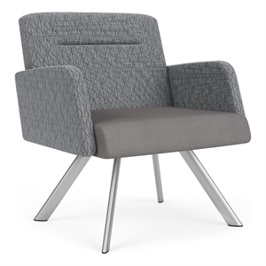 willow lounge reception waiting bariatric chair / silver steel / gray / gray