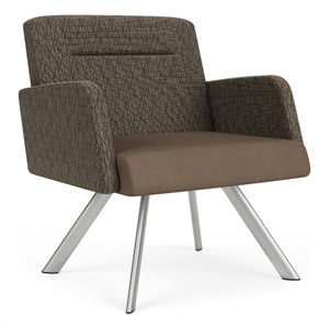 willow lounge reception waiting bariatric chair / silver steel / brown / brown