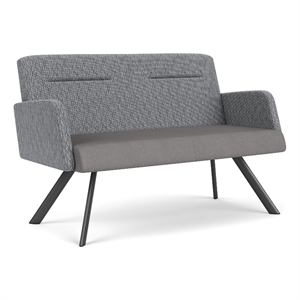 willow lounge lobby reception waiting loveseat / charcoal steel / gray / gray