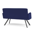 Willow Lounge Lobby Reception Waiting Loveseat / Charcoal Steel / Blue