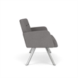 Willow Lounge Lobby Reception Waiting Loveseat / Silver Steel / Light Gray