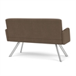 Willow Lounge Lobby Reception Waiting Room Loveseat / Silver Steel / Brown
