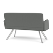 Willow Lounge Lobby Reception Waiting Loveseat / Silver Steel / Light Gray