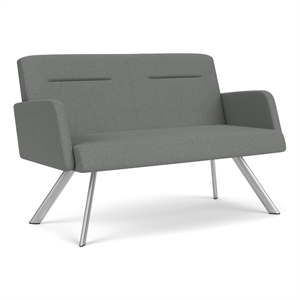 willow lounge lobby reception waiting loveseat / silver steel / light gray