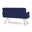 Willow Lounge Lobby Reception Waiting Room Loveseat / Silver Steel / Blue