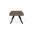 Willow Lounge Lobby Reception Waiting 2 Seat Bench / Black Steel / Brown