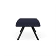 Willow Lounge Lobby Reception Waiting 2 Seat Bench / Black Steel / Navy Blue