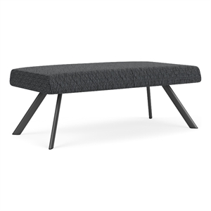 willow lounge lobby reception waiting 2 seat bench / charcoal steel / dark gray