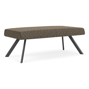 willow lounge lobby reception waiting 2 seat bench / charcoal steel / brown