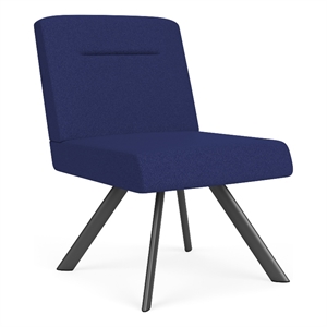 willow lounge reception waiting armless guest chair / charcoal steel / blue