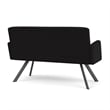 Willow Lounge Lobby Reception Waiting Loveseat / Charcoal Steel / Black